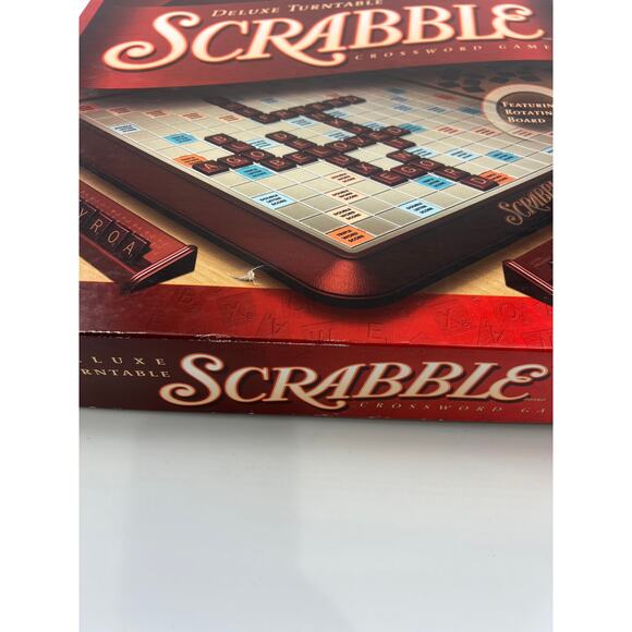 Vintage Scrabble Deluxe Turn Table Board Game Family Games Complete - Picture 2 of 8